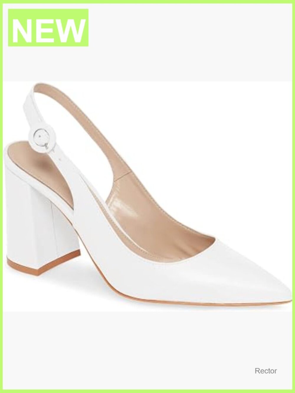 Pointed Toe Block Heel Pumps Slingback Chunky Heel Work Party Dress Shoes